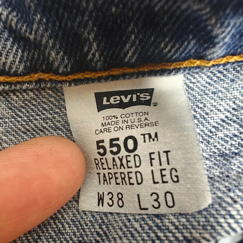 Vintage 90s Levis 550 Relaxed Tapered 38x30 Fits 36x30 USA Red Tab High Rise 95